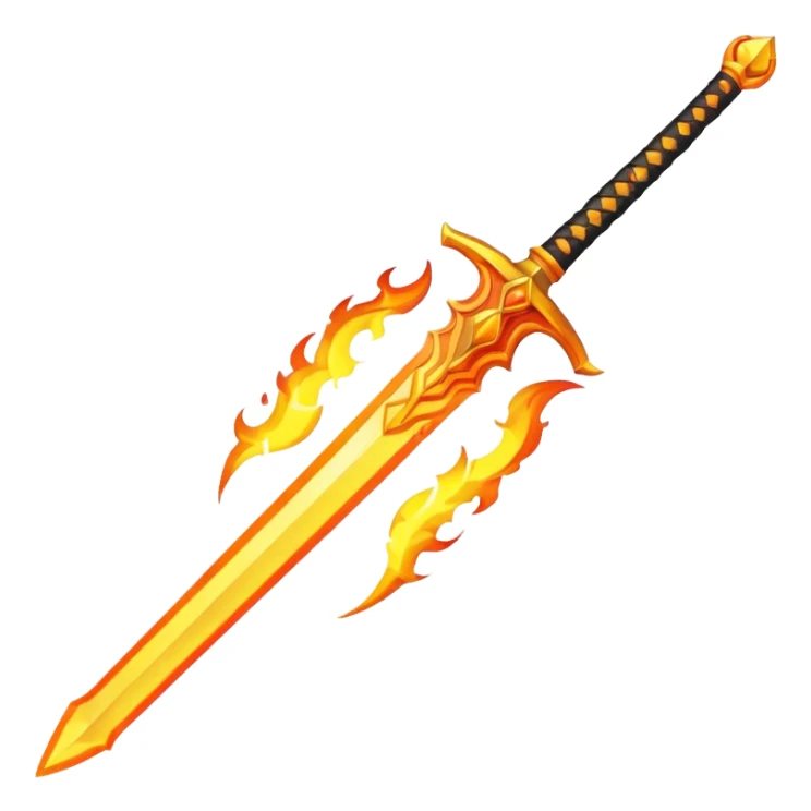 fire sword striking down sticker