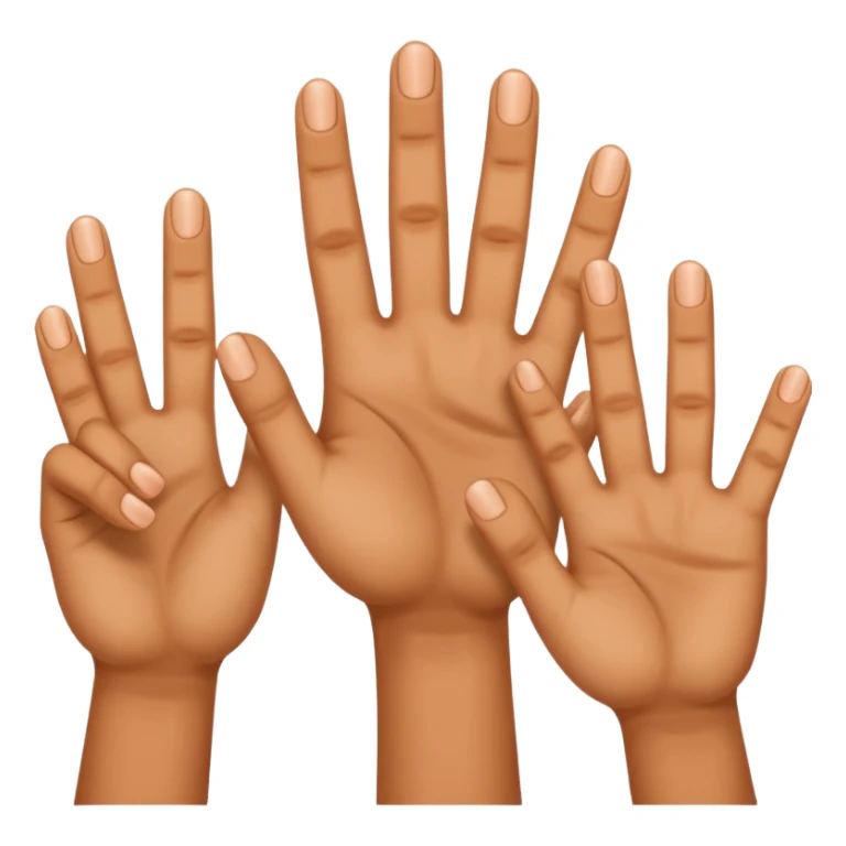 4 fingers holding up sticker