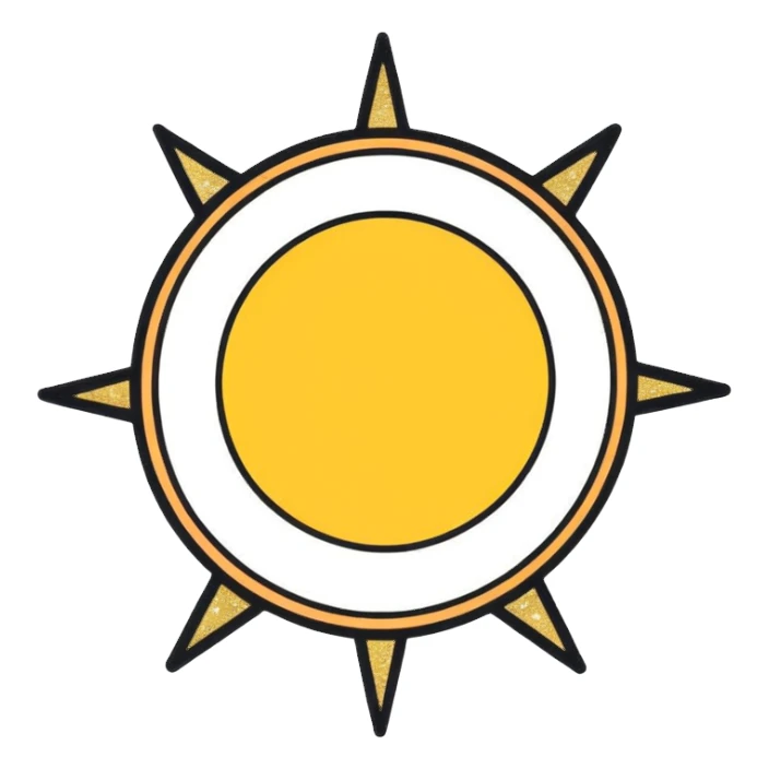 Glitter Vintage Sun  sticker