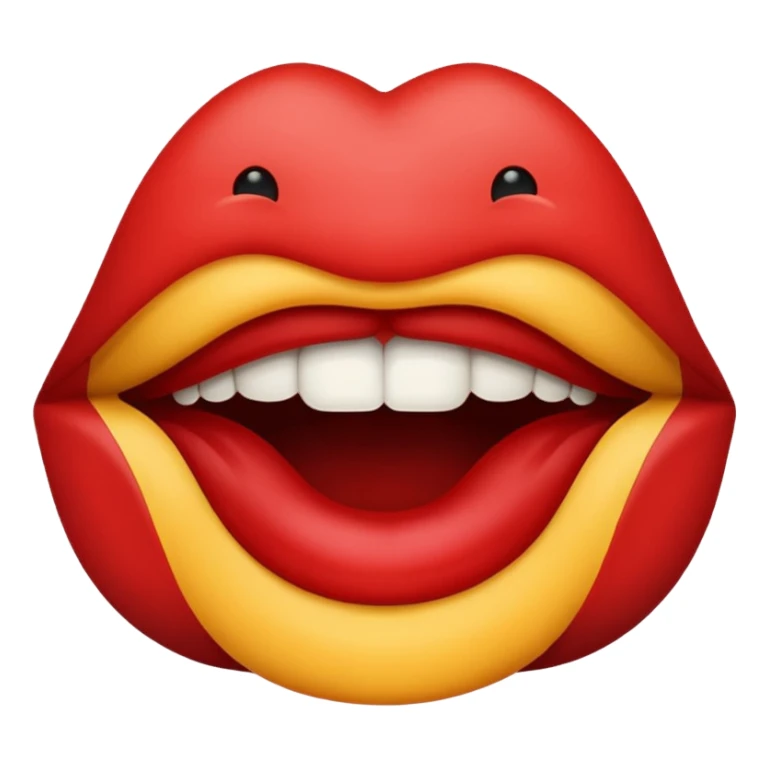 A biting lip emoji sticker