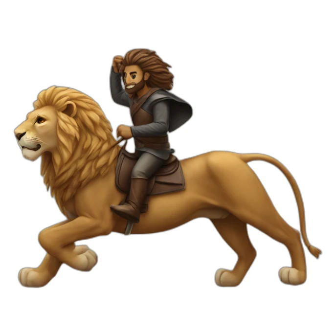 Lion riding dark horse sticker