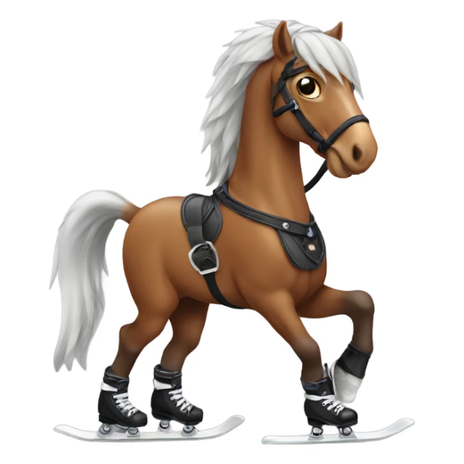 horse with skates  sticker