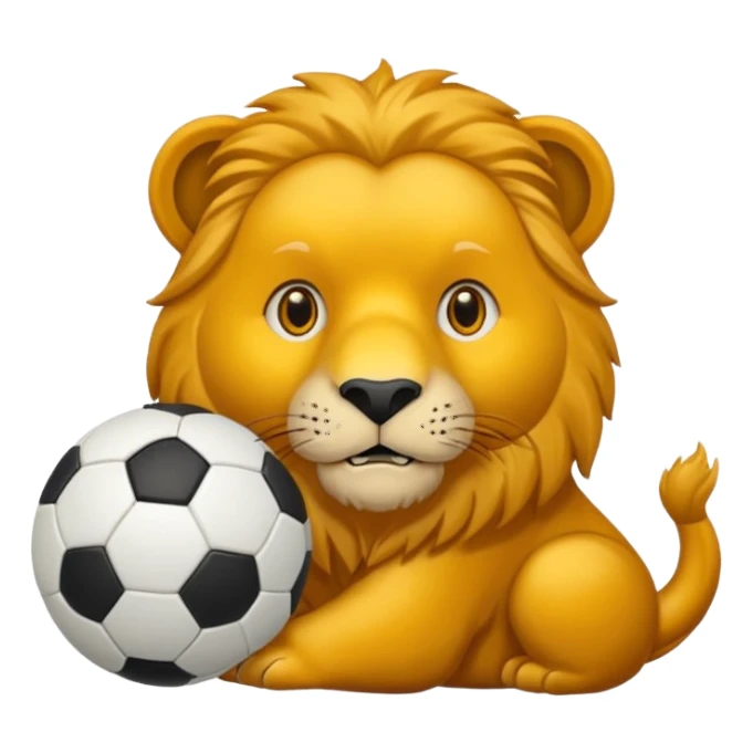 Ein Löwe mit einem fußball sticker