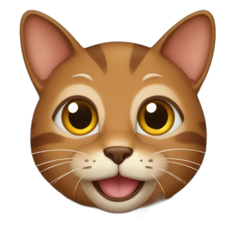 happy brown cat sticker