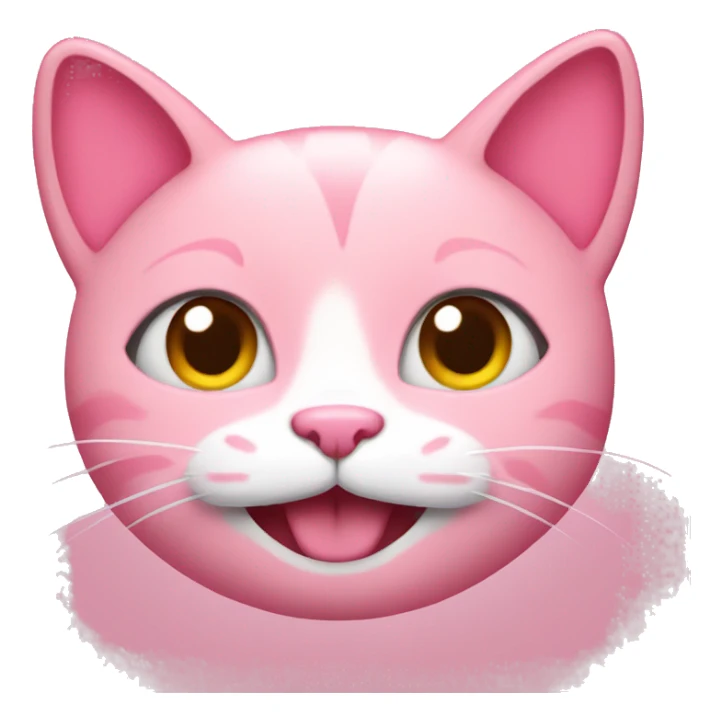 Pink cat smiling in love sticker