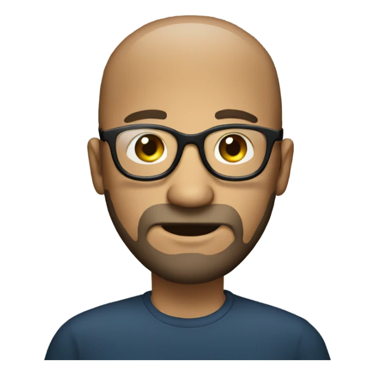 Man with circle beard glasses and ipad sticker