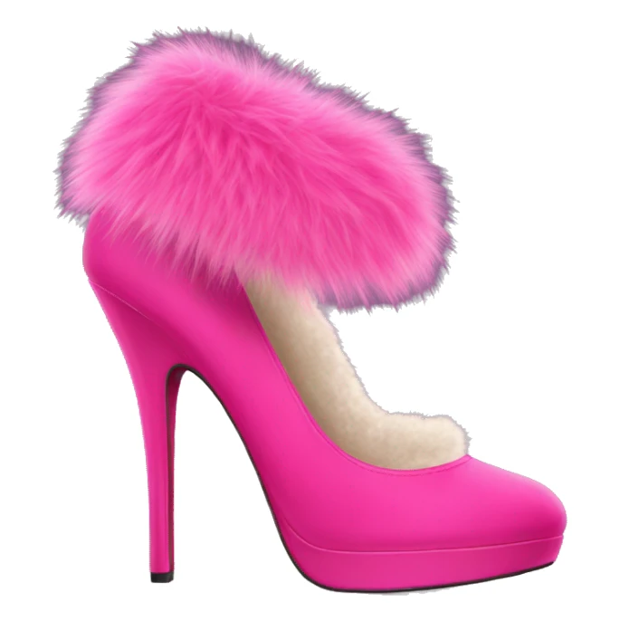 Hot pink heels with fur sticker