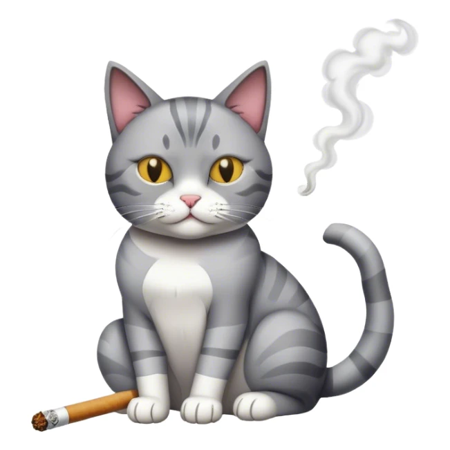 Cat smoking a joint sticker