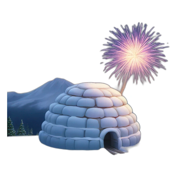 igloo fireworks in the sky sticker