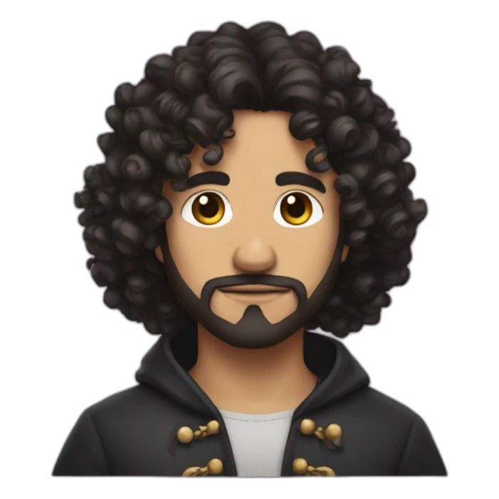 Dungeon master curly dark hair sticker