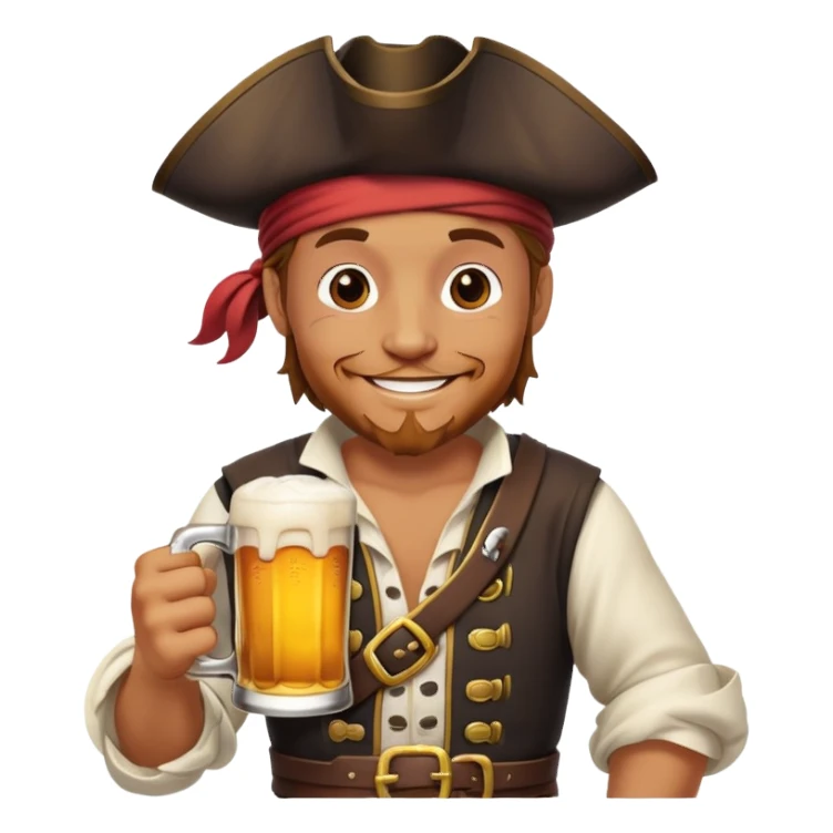 pirate drinking beer sticker