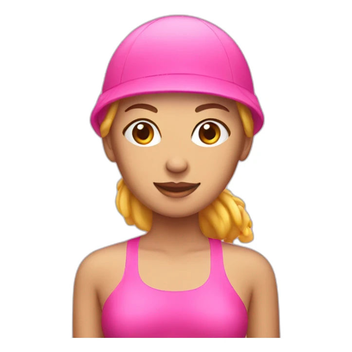 woman with pink swimcap sticker