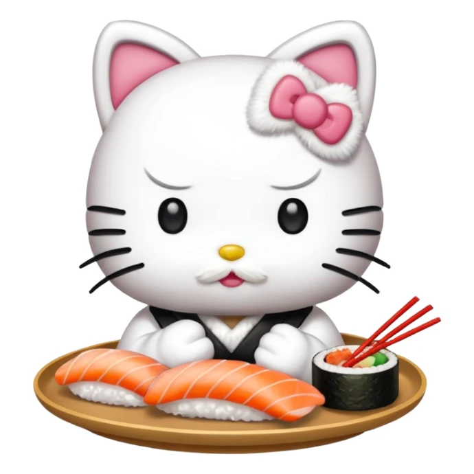 hello kitty che mangia sushi sticker