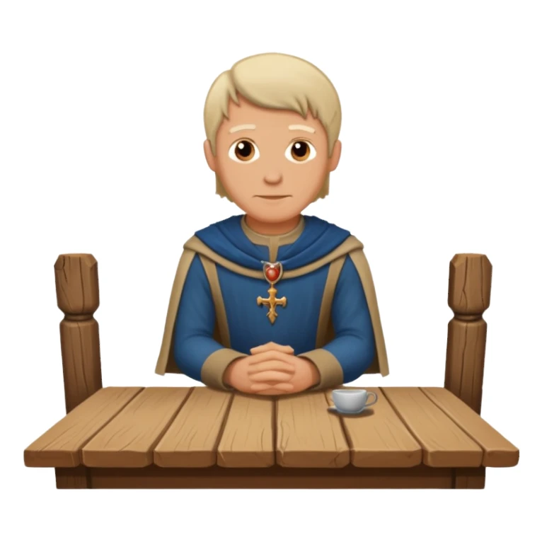 medieval white man seated by a table sticker