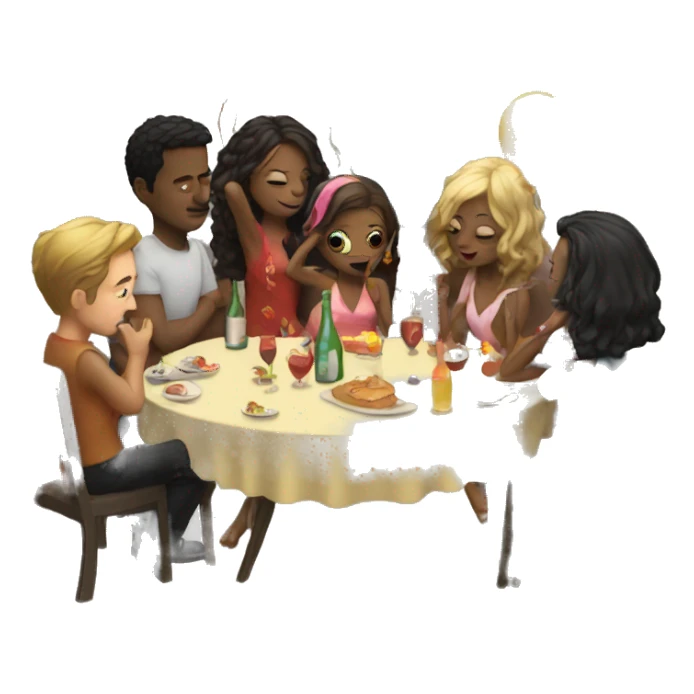 Party scene without people sticker