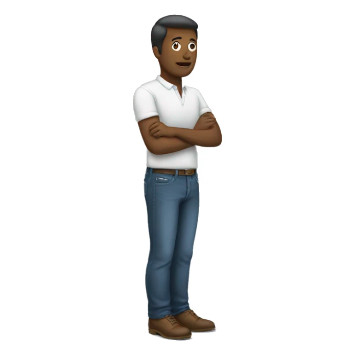 man showing empty pockets sticker