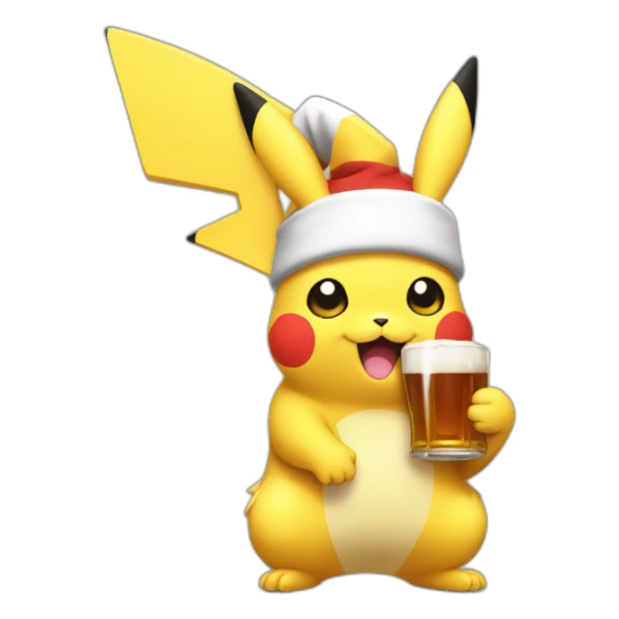 Pikatchu qui boit un biere sticker