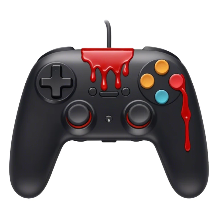 Black controller with blood dripping from it  sticker
