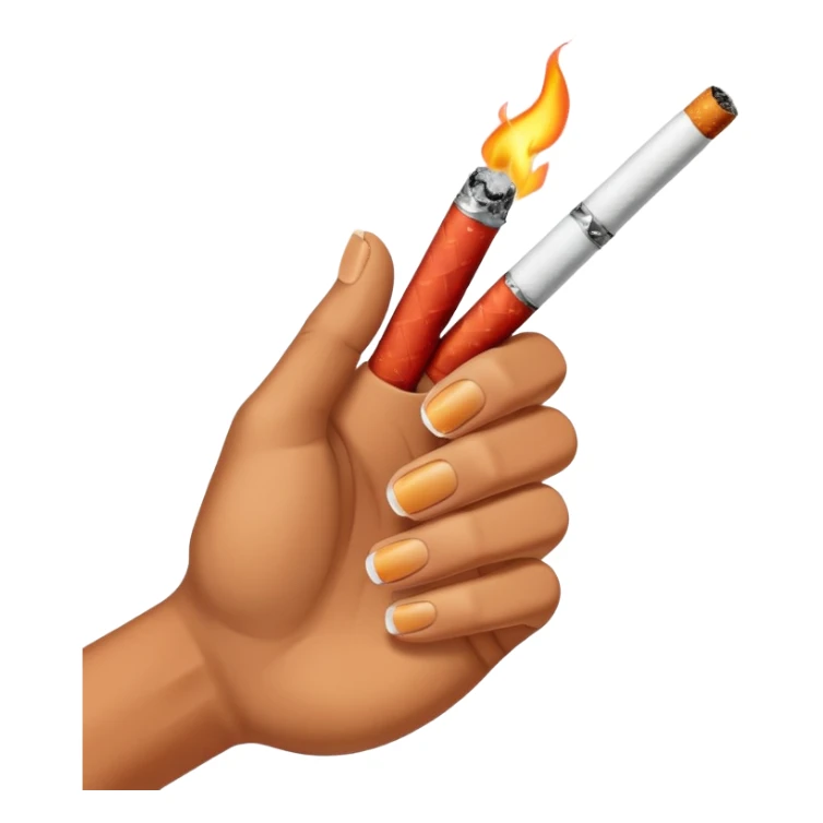 hand holding cigarette sticker