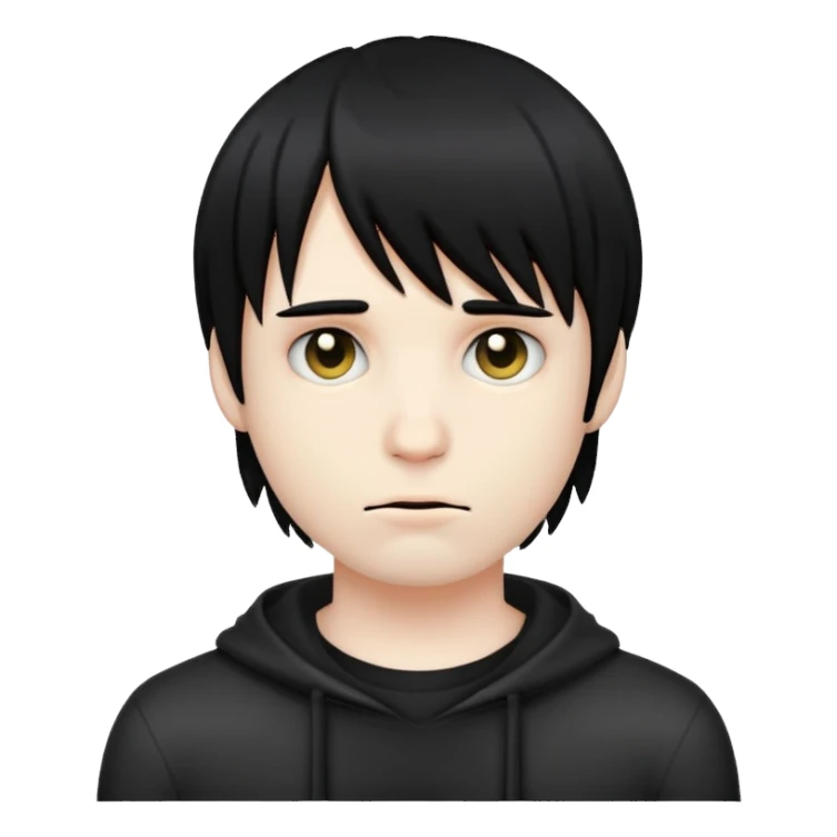 Make a emoji emo guy hair with a typical emo bangs.  sticker