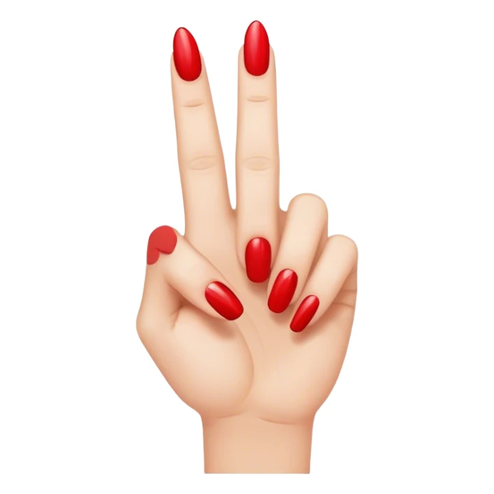 Middle finger with red nail polish sticker