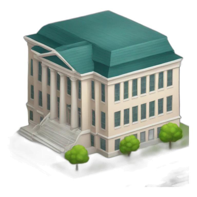 small city hall building sticker