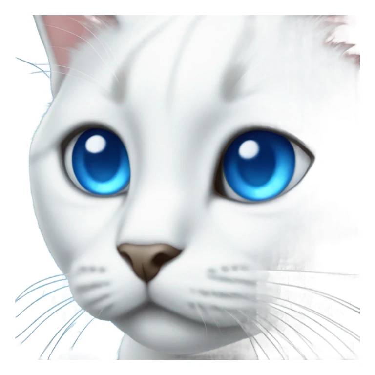 White cat with blue eyes  sticker