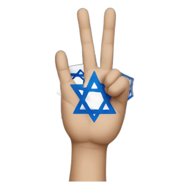 Israel flag and Hand peace sticker
