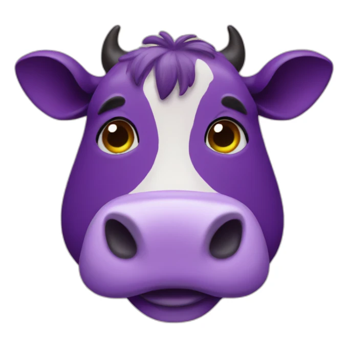 purple cow with moustache sticker