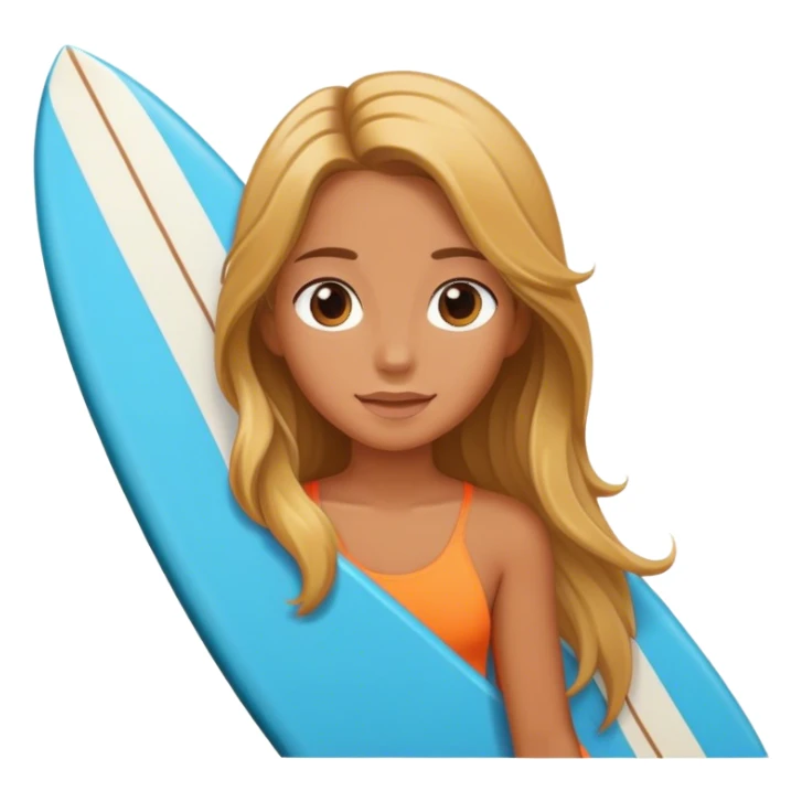 a surfer girl with surfborad sticker