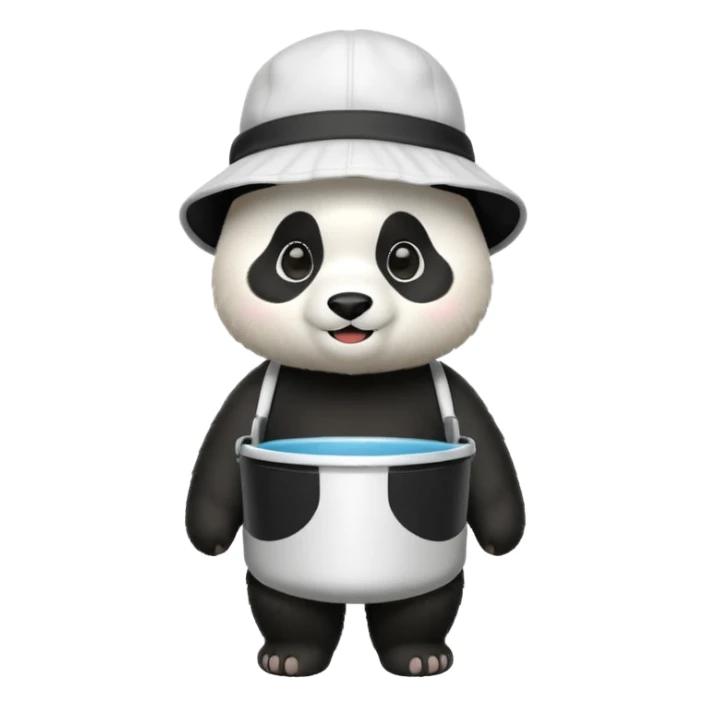 panda wearing bucket hat, full body sticker