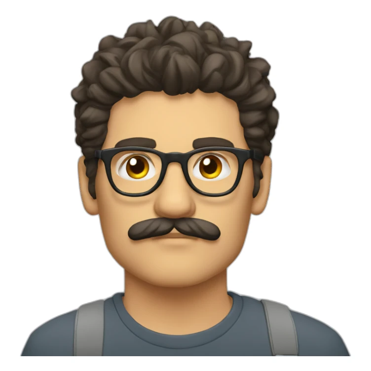 john-mayer-with-glasses-and-mustache-thinking sticker