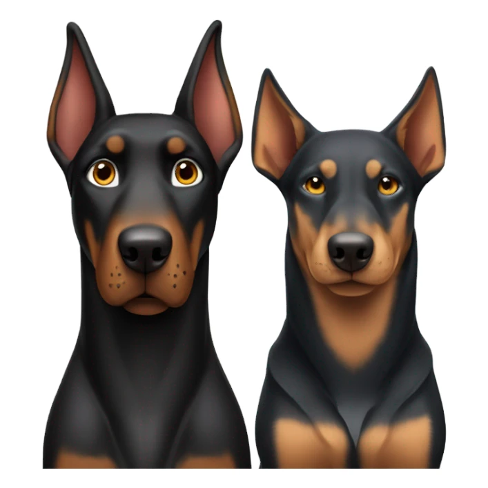 one doberman AND one wolf  sticker
