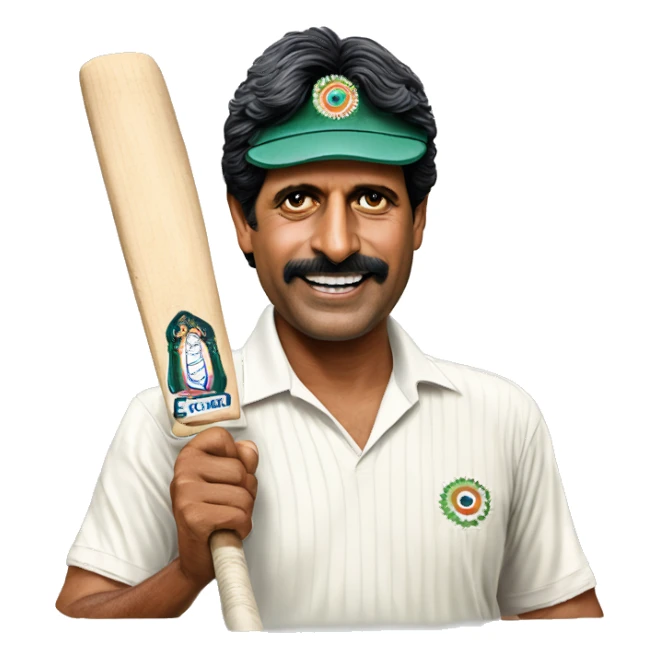 indian cricket captain kapil dev sticker