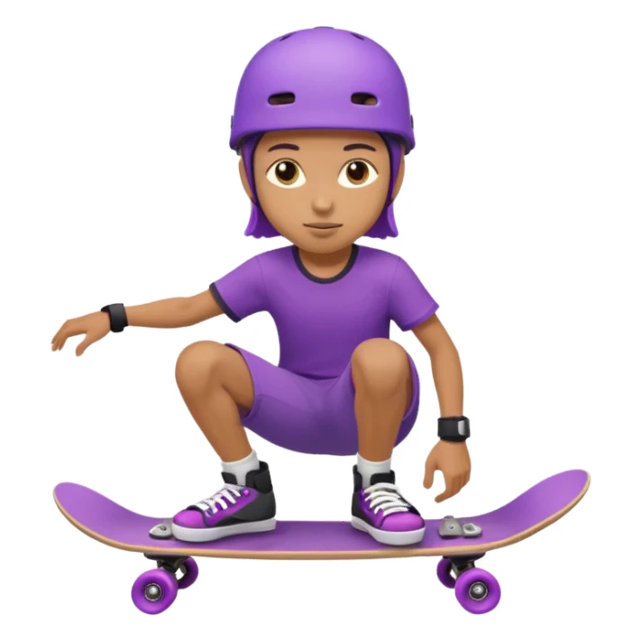 skater with skateboard and purple helmet sticker