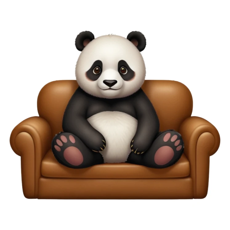 panda lie in a brown sofa sticker
