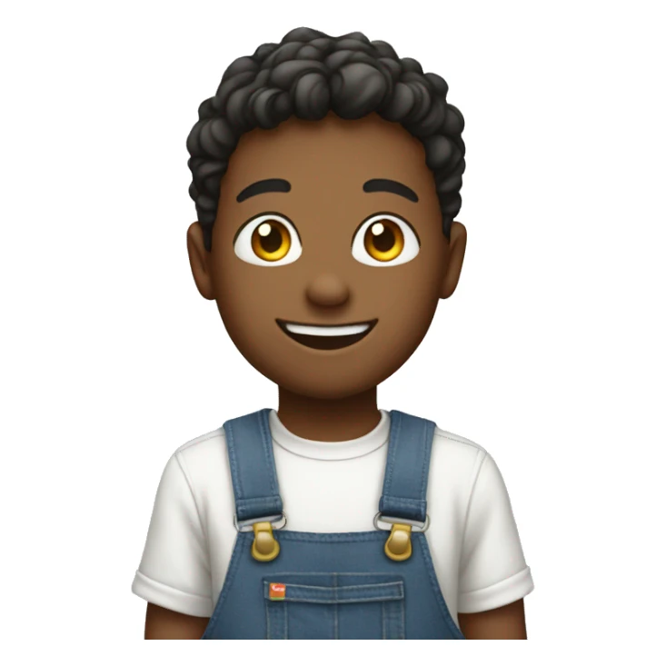 smiling boy in overalls sticker