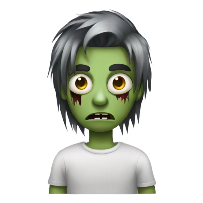 emo hair boy zombie  sticker
