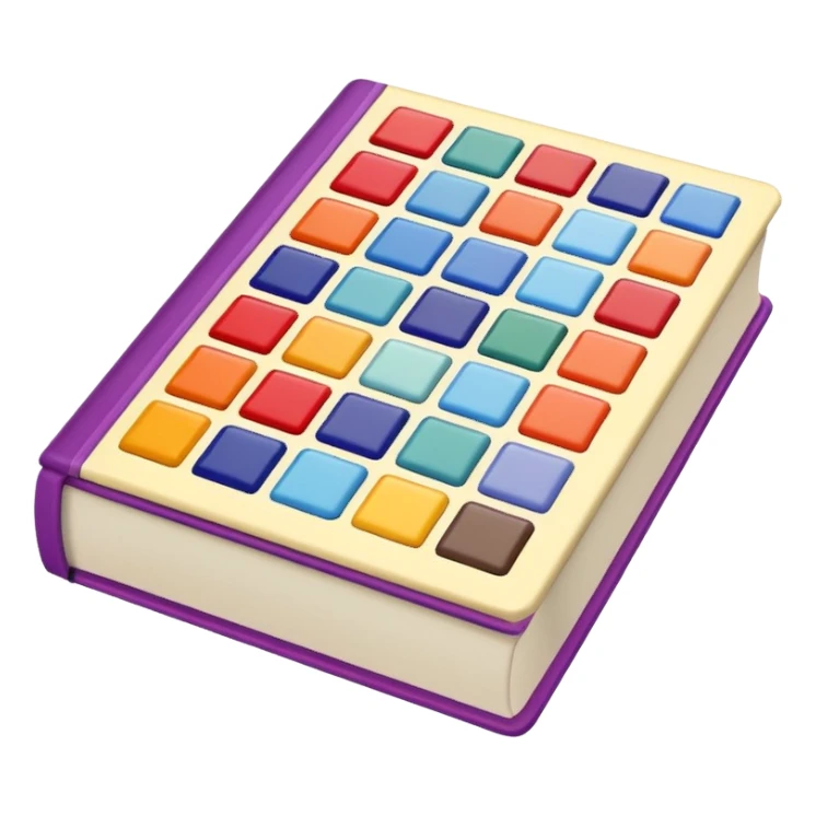 a book with brightly colored tile samples sticker