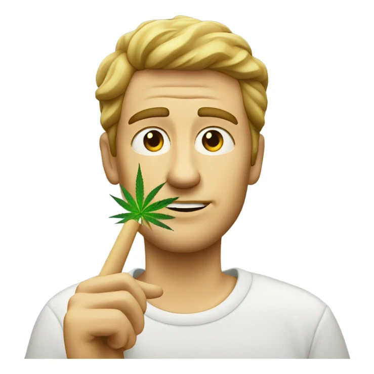 White dude smoking weed sticker