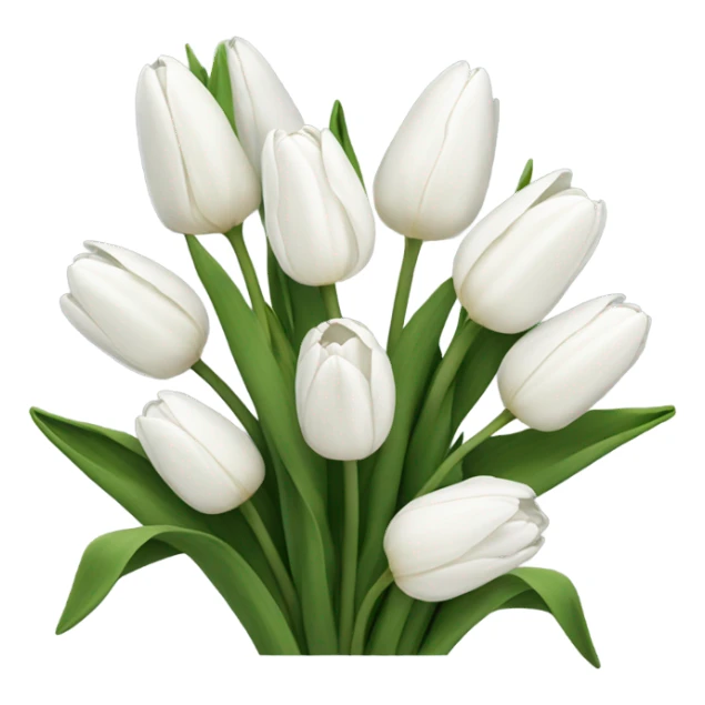 white tulip bouquet  sticker
