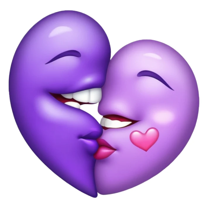 Purple love kiss sticker