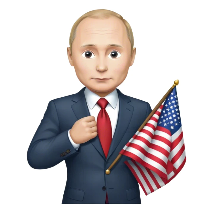 Poutine Vladimir with american flag  sticker