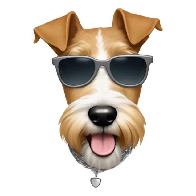 Wire fox terrier wearing sunglasses sticker
