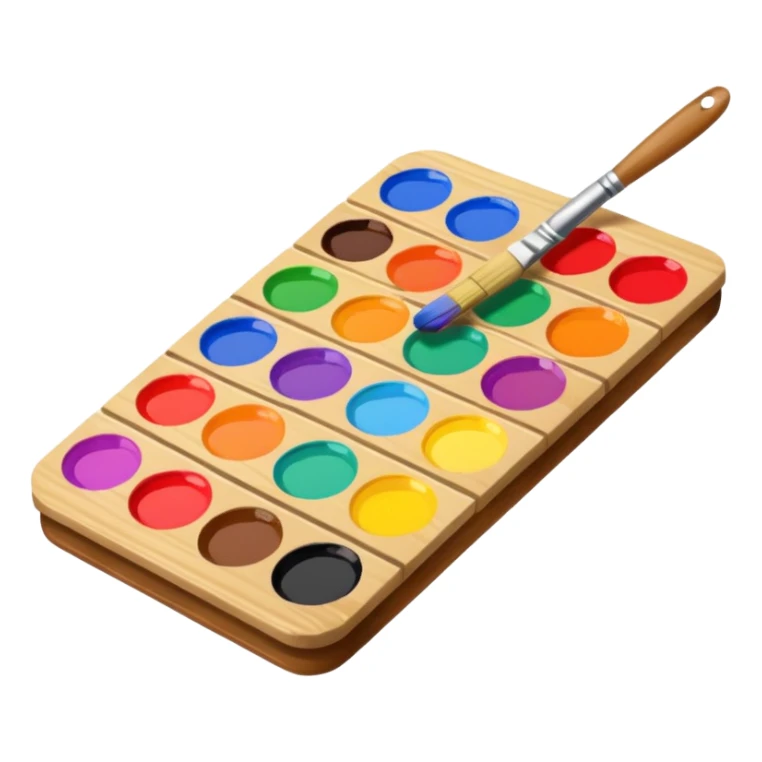 Palette with brush sticker