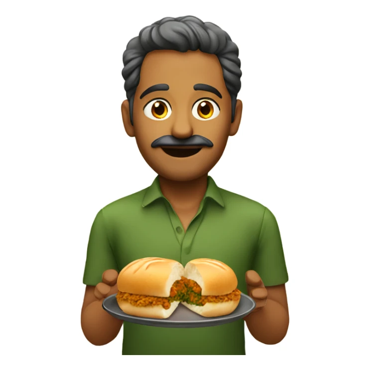 Indian eating vada pav sticker