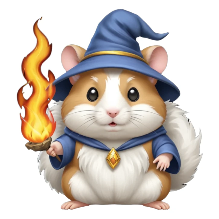 wizard hamster summoning fire sticker