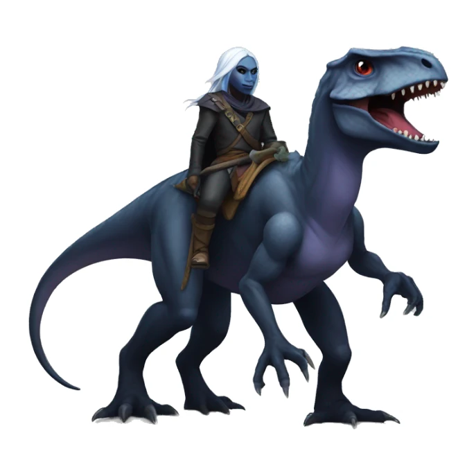 Drow on a dinosaur  sticker