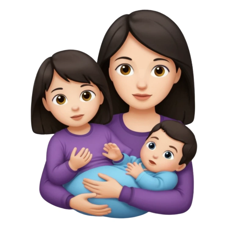 Oma dunkles Haar 2 Babys und Kleinkind sticker