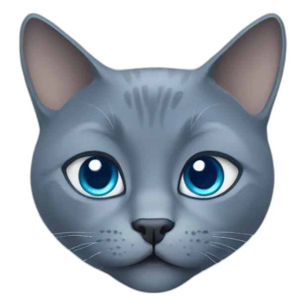 Russian blue cat face with blue eyes sticker